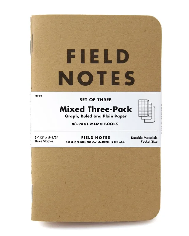 Camping hiking trail soak-FIELD NOTES ORIGINAL KRAFT NOTEBOOK - MIXED 3 PACK