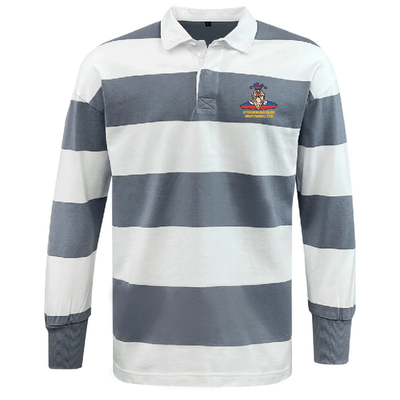 Camping hiking gear cheer-Pittsburgh Harlequins Rugby Classic Long Sleeve Hooped Rugby Jersey