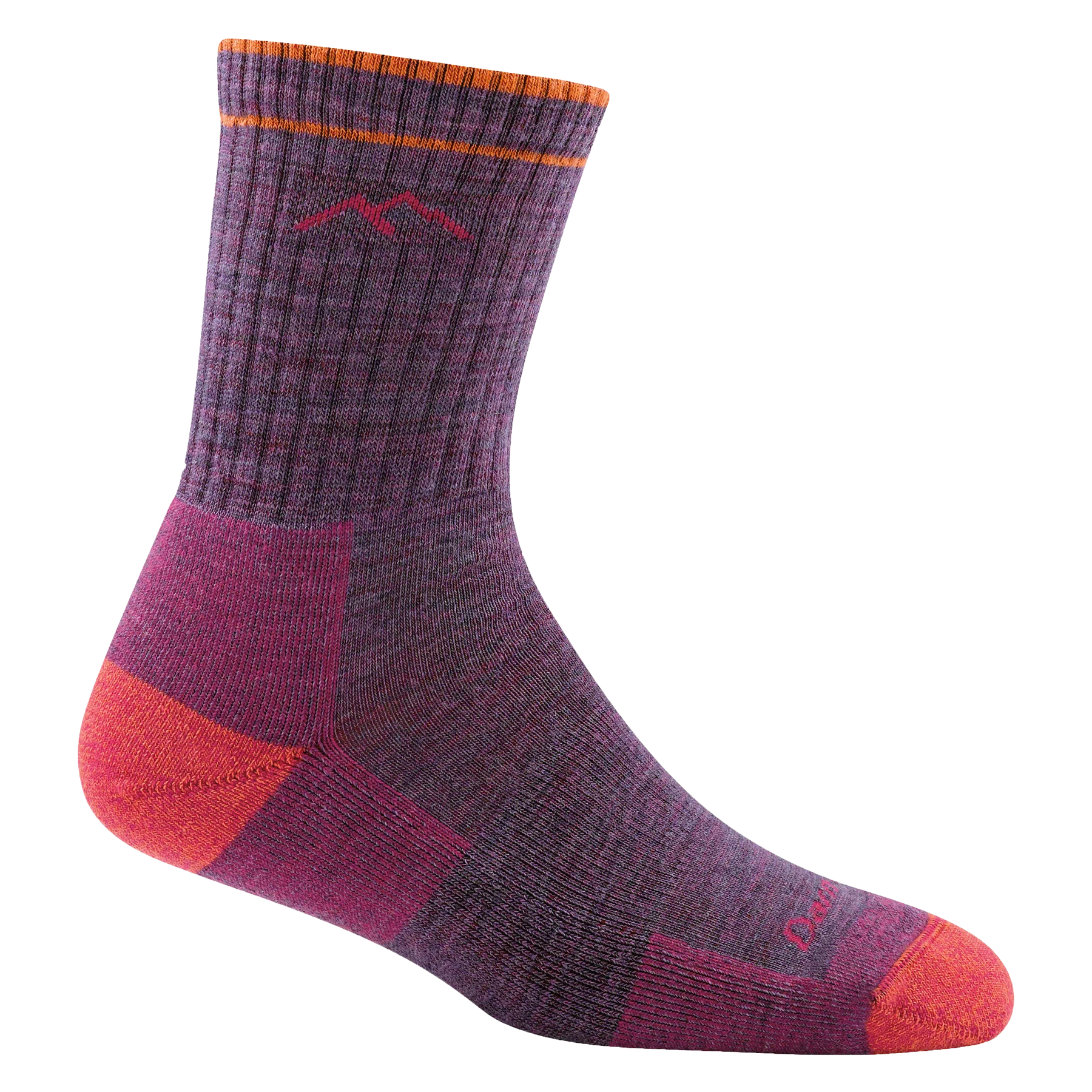 Camping hiking trail joy-Women's Hiker Micro Crew Midweight Hiking Sock - Plum Heather