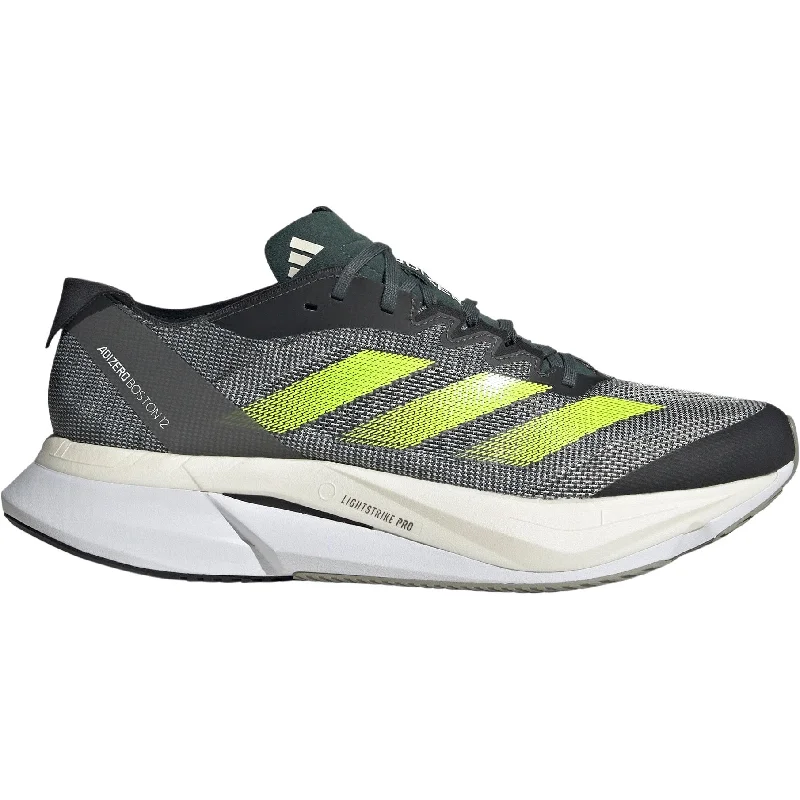 Camping hiking nature wave-adidas Adizero Boston 12 Mens Running Shoes - Grey