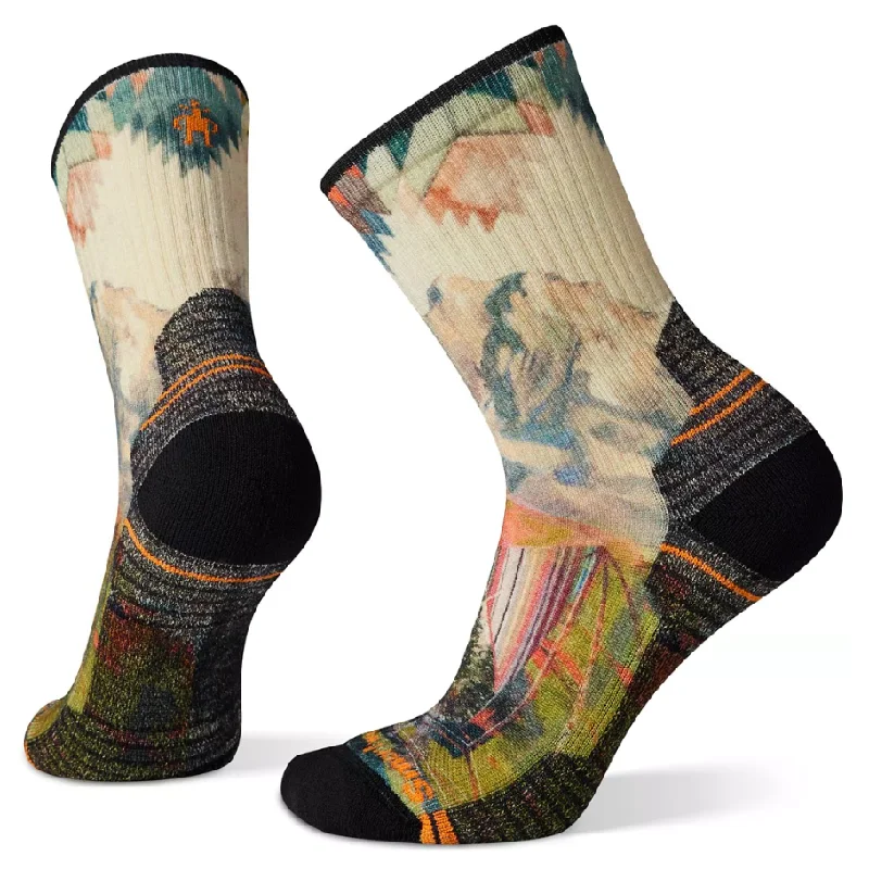 Camping hiking trail twirl-Smartwool Women's Hike Light Cushion Mountain Print Crew Socks