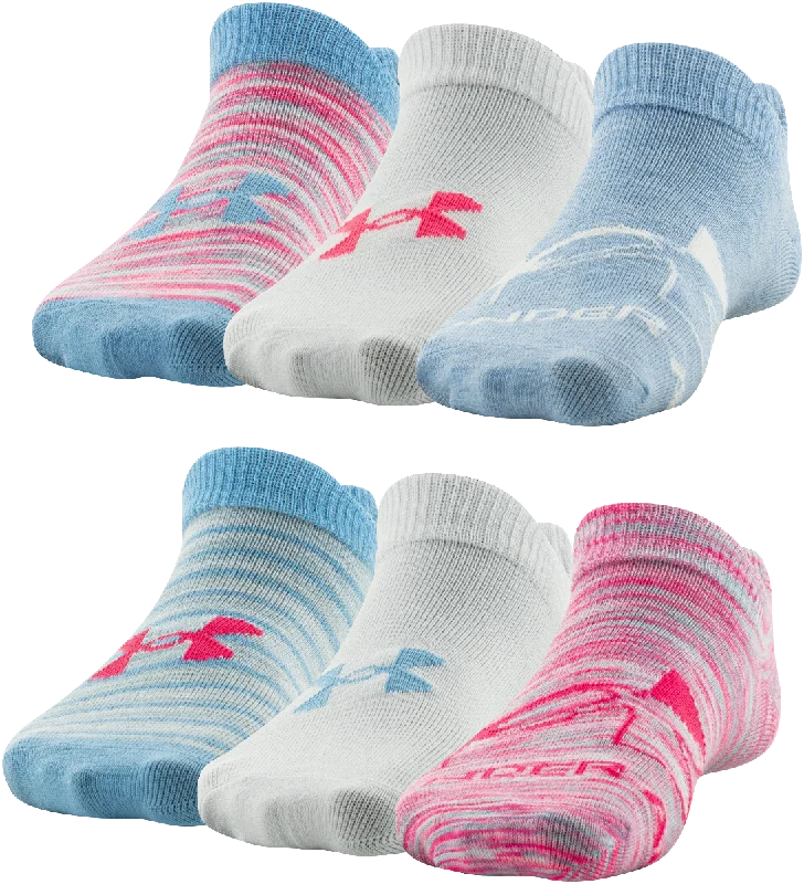 Camping hiking trail field-Under Armour Girls' Essential No Show Socks - 6 Pack