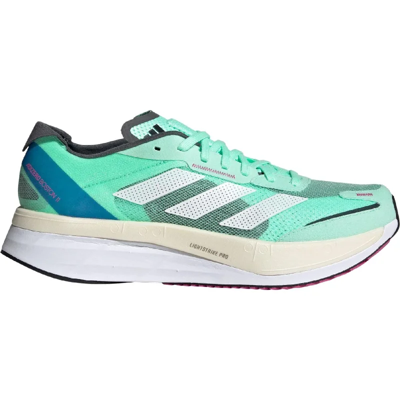 Camping hiking trail fog-adidas Adizero Boston 11 Mens Running Shoes - Green