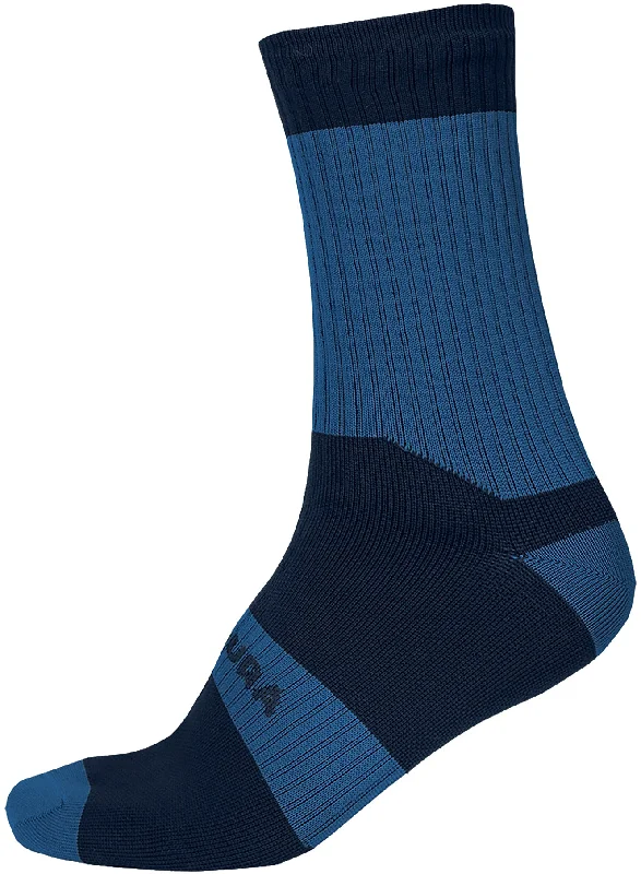 Camping hiking trail tall-Endura Hummvee II Waterproof Cycling Socks - Blue