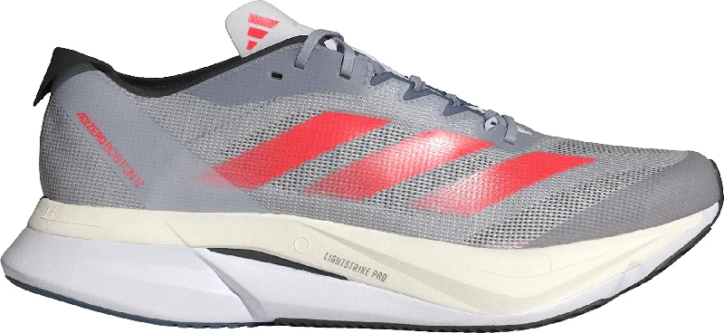 Camping hiking gear quickness-adidas Adizero Boston 12 Mens Running Shoes - Grey