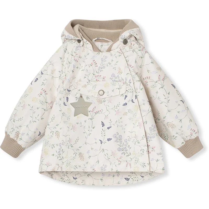 Camping hiking trail bright-MINI A TURE WAI Spring Jacket w/Fleece Lining Printed Print Ancient Flowers