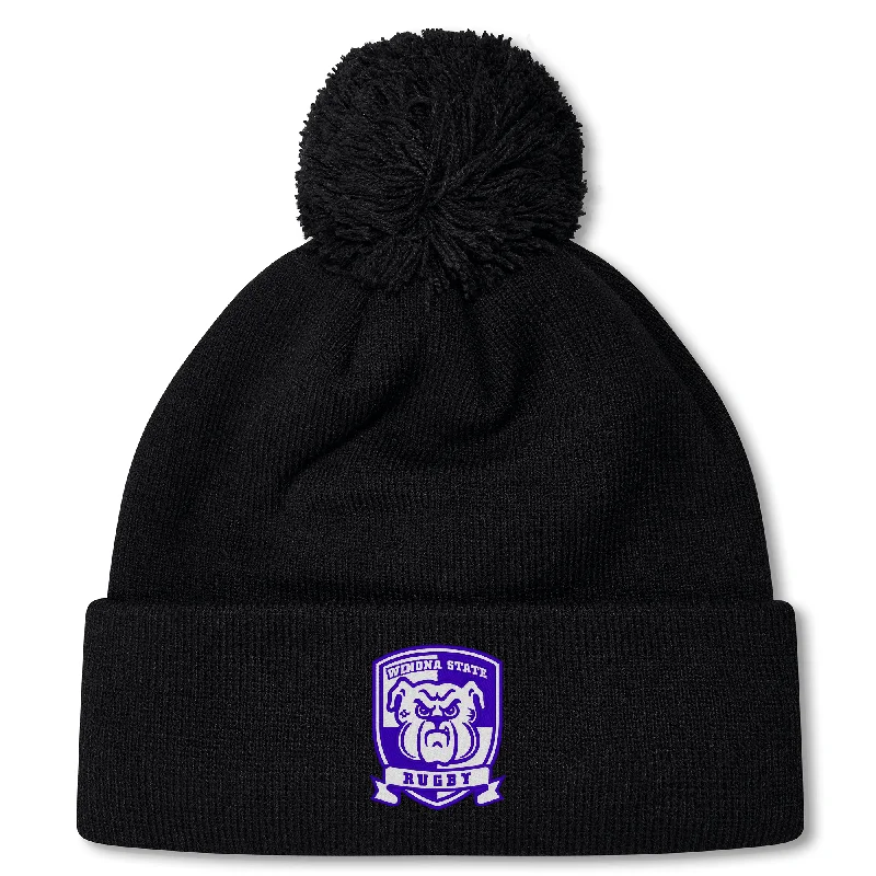 Camping hiking nature retreats-Winona State University Pom Pom Beanie by Canterbury