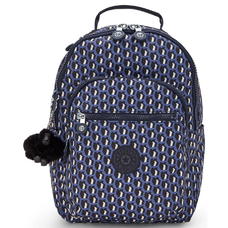 Camping hiking trail beat-Kipling Seoul Small  Printed Tablet Backpack - 3D K Blue