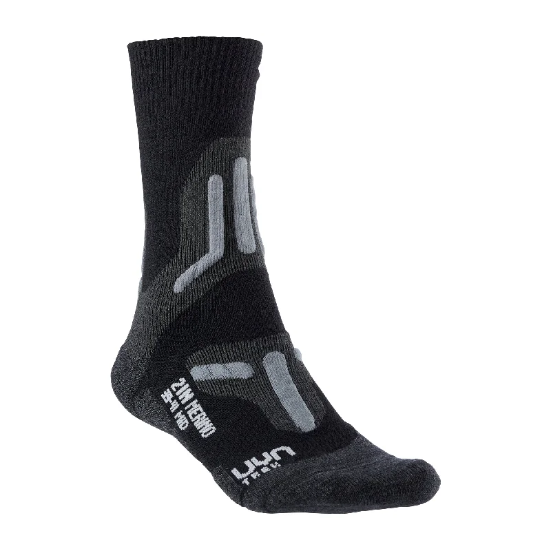 Camping hiking gear wins-Men's Trekking 2in Merino Mid Socks  grey