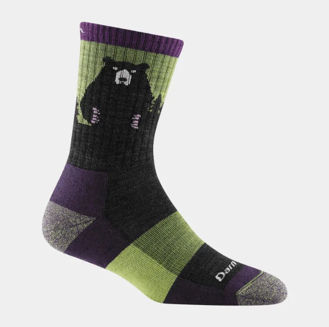 Camping hiking gear pros-Women's Bear Town Micro Crew Lightweight Hiking Sock - Lime