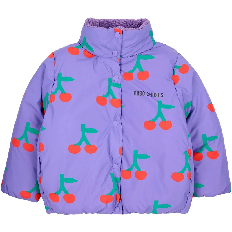 Camping hiking gear peaks-Bobo Choses Lavender Bobo Cherry All Over Anorak