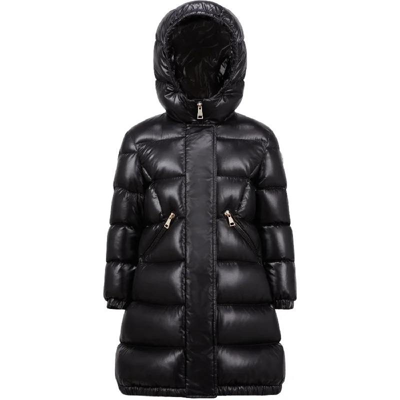 Camping hiking gear vibe-Moncler Black Bellevue Long Coat