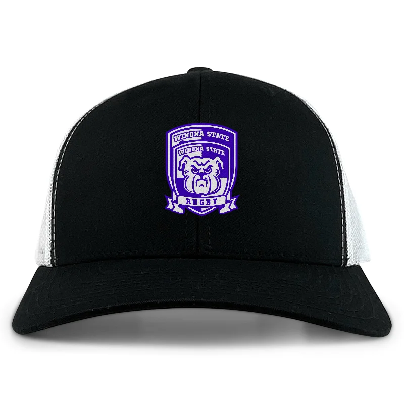 Camping hiking trail frontiers-Winona State University Retro Trucker Cap