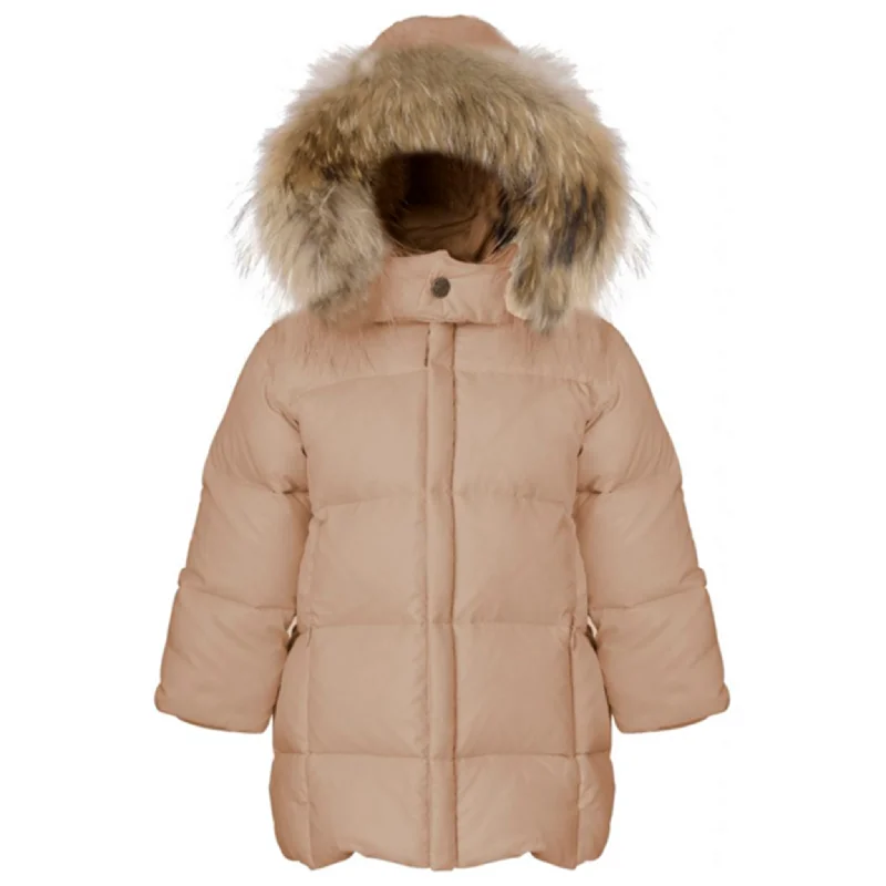 Camping hiking trail shine-Ver de Terre Featherlight Baby Girls Dunfrakke m. Pels Mahogany Rose