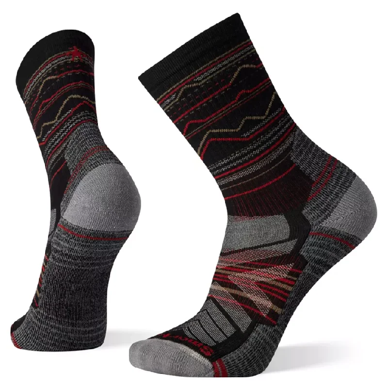 Camping hiking outdoor buzz-Smartwool Men's Hike Light Cushion Mountain Range Pattern Crew Socks