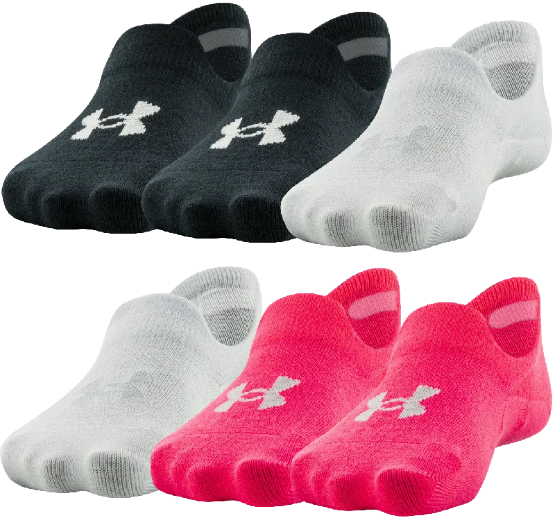 Camping hiking trail chain-Under Armour Girls' Essential Ultra Low Tab Socks - 6 Pack