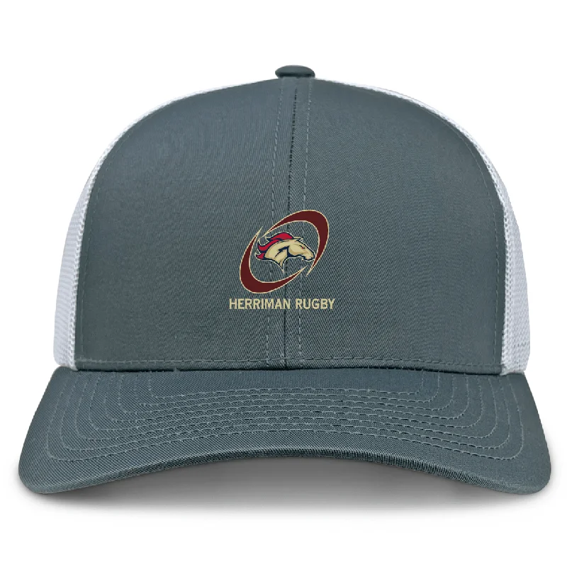 Camping hiking trail cure-Herriman High School Rugby Retro Trucker Cap