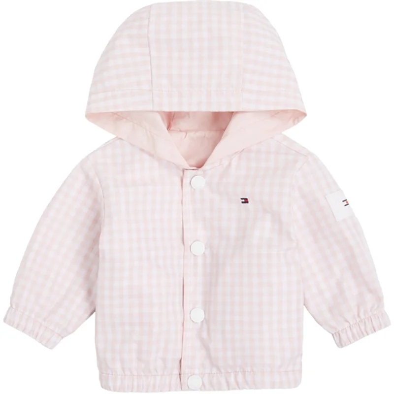 Camping hiking outdoor rush-Tommy Hilfiger Baby Reversible Gingham Jacket White / Pink Check