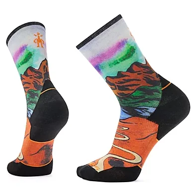 Camping hiking gear vibe-Smartwool Run Singletrack Print Crew Sock