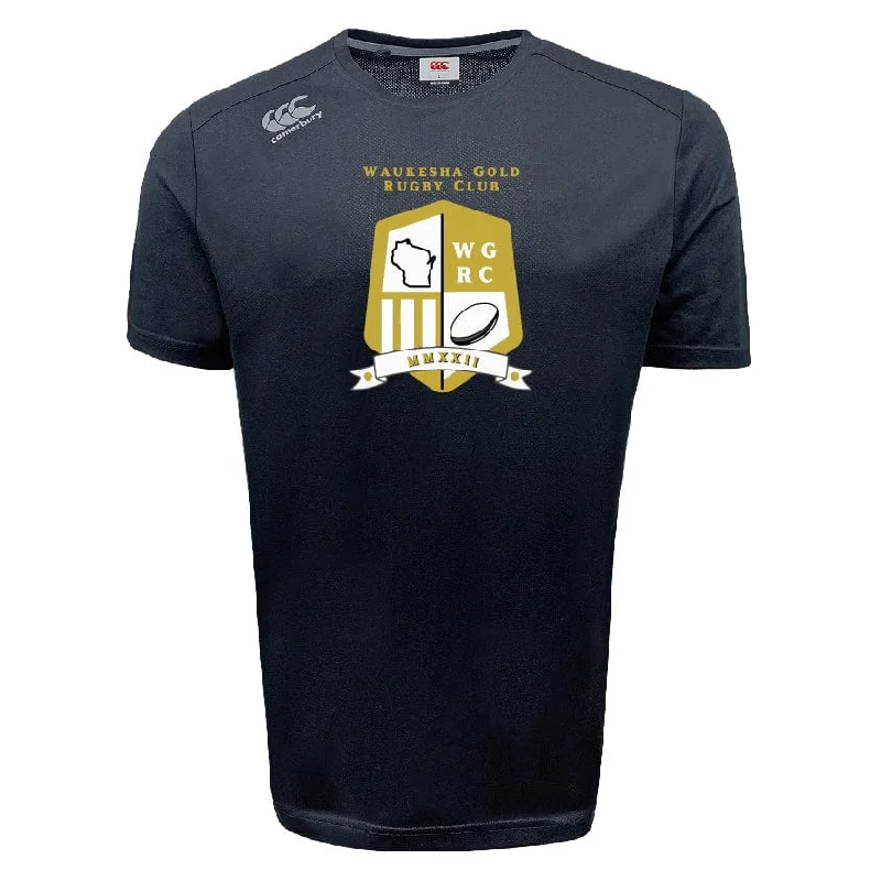 Camping hiking trail sweep-Waukesha Gold Rugby Tempo Vapodri T-Shirt by Canterbury