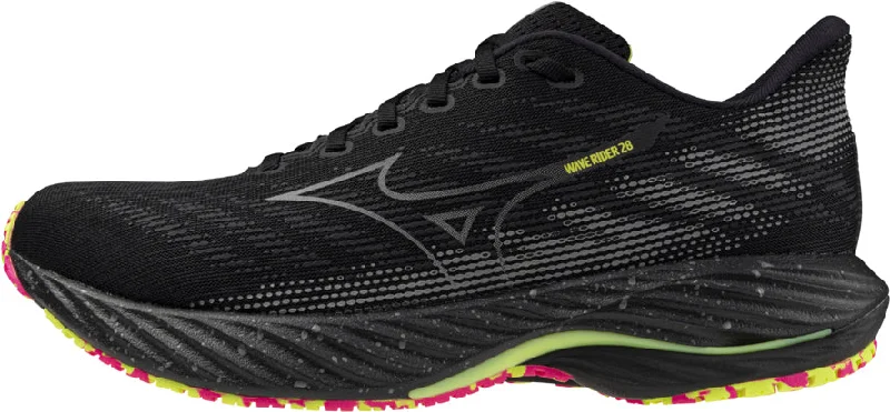 Camping hiking gear cheer-Mizuno Wave Rider 28 Running Shoes - Black