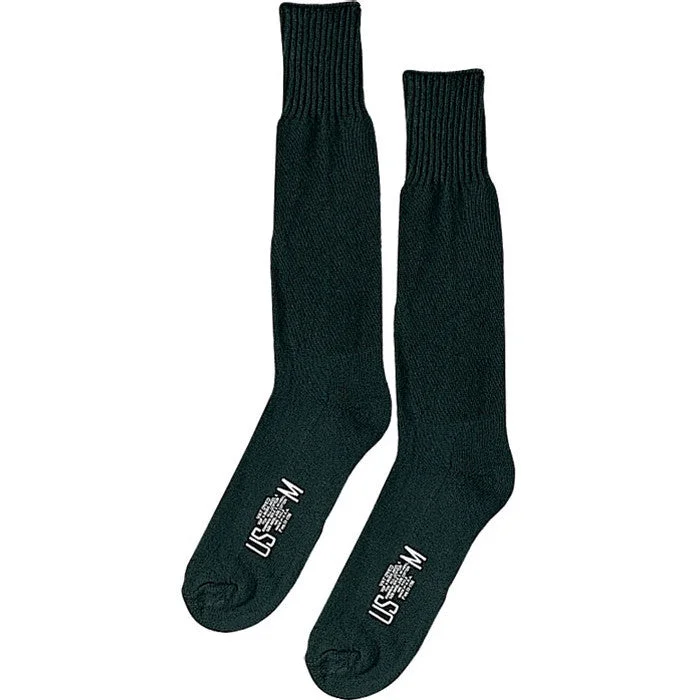 Camping hiking gear shine-Black - Military GI Cushion Sole Socks Pair - USA Made