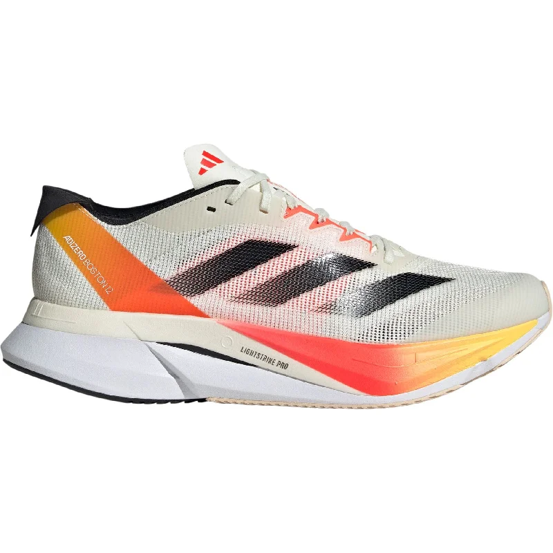 Camping hiking outdoor shine-adidas Adizero Boston 12 Mens Running Shoes - White