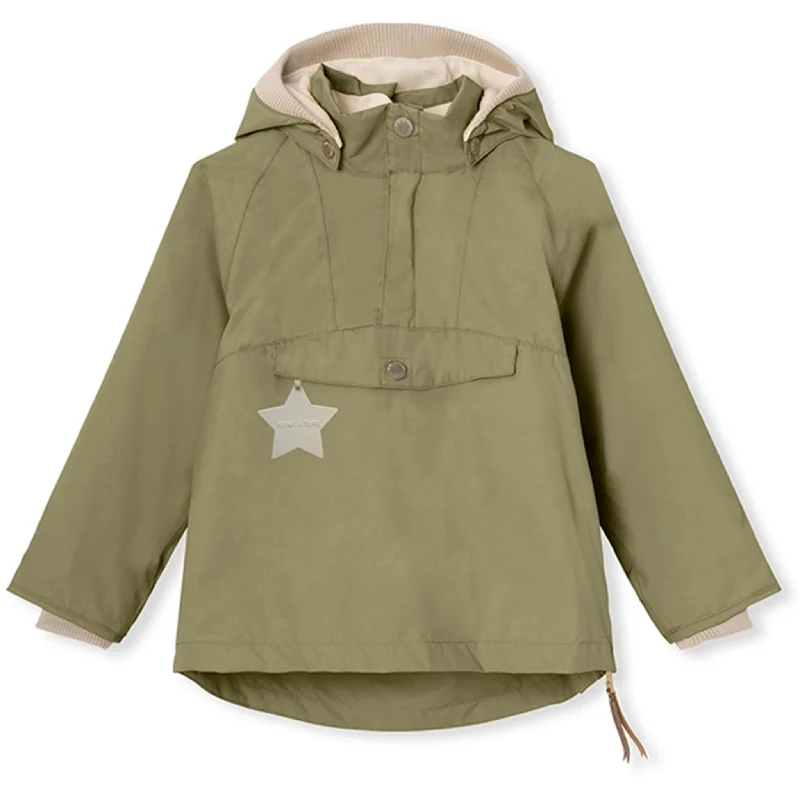 Camping hiking nature pulse-MINI A TURE VITORIO Spring Anorak w/Fleece Lining Aloe Green