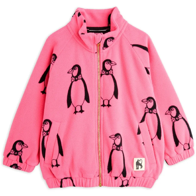 Camping hiking trail sleek-Mini Rodini Pink Penguin Fleece Jacket