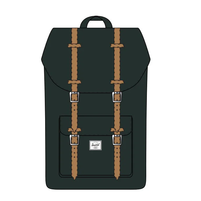 Camping hiking trail legends-Herschel Supply Co. Little America Mid Modern and Iconic Backpack, Scarab - 10020-04980