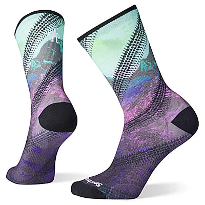 Camping hiking trail troves-Smartwool Women's Bike Zero Cushion Mountain Print Crew Socks