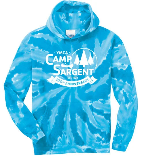 reusable camping cook sacks-Camp Sargent Tie-Dye Hooded Sweatshirt