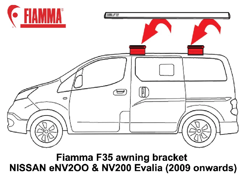 rugged camping tool sacks-Fiamma F35 awning bracket NISSAN eNV2OO & NV200 Evalia Tekna Acenta (2009 onwards)