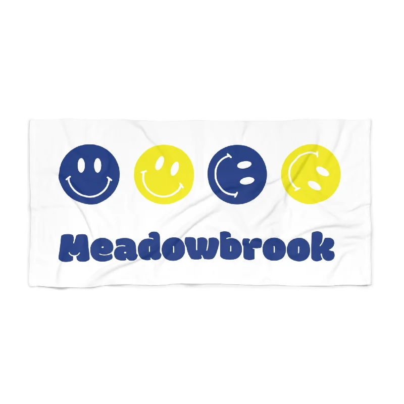 high-performance camping ear sacks-Meadowbrook Beach Towel - Smiley