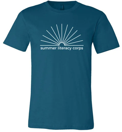 weather-resistant camping sacks-Summer Collab Unisex Short Sleeve T-Shirt - Literacy Corps