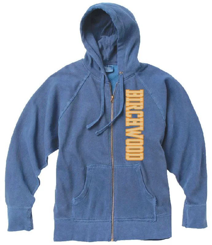 Camping hiking trail bright-Birchwood Vintage Zip Hoodie