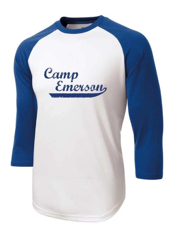 Camping hiking outdoor flare-Retro Camp Emerson Baseball Tee