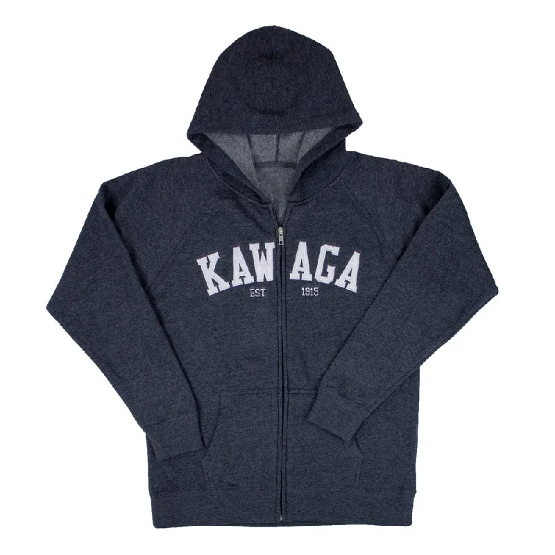 Camping hiking gear creators-Camp Kawaga Applique Zip Hoodie