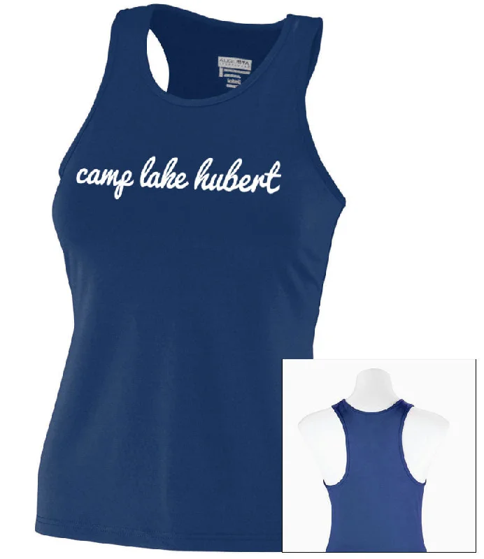 Camping hiking trail cloud-Camp Lake Hubert Racerback Tank