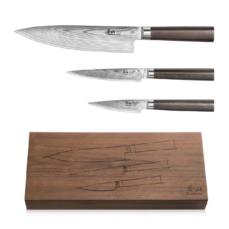 Camping hiking trail cut-Haku Series 3-piece Starter Set With Walnut Box