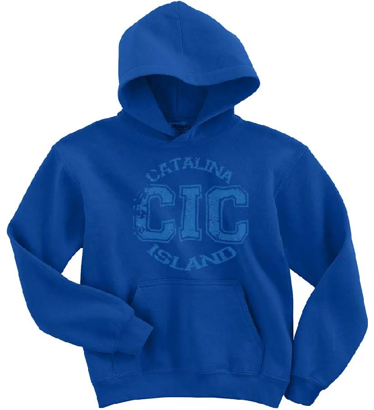 Camping hiking trail shine-Catalina Island Camps Distressed Print Hoodie