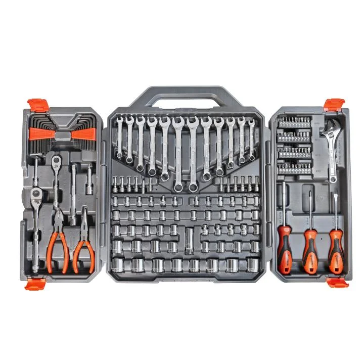 Camping hiking gear cheer-150 Piece 1/4in and 3/8in Drive 6 Point SAE/Metric Professional Tool Set