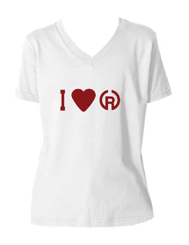 Camping hiking trail push-I Love CRC V-Neck Tee