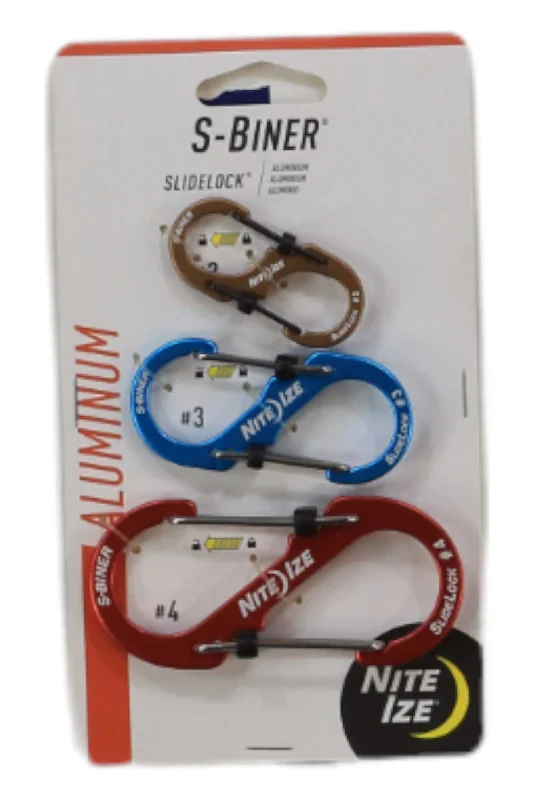 Camping hiking trail zip-Nite Ize S-Biner SlideLock Aluminum - 3 Pack