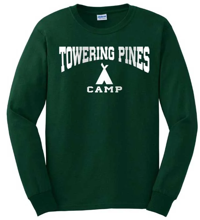 Camping hiking gear vibe-Towering Pines Camp Long Sleeve Tee