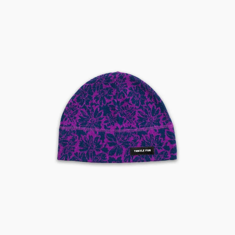 Camping hiking trail vivid-Carefree Merino Wool Beanie - Flower Bed