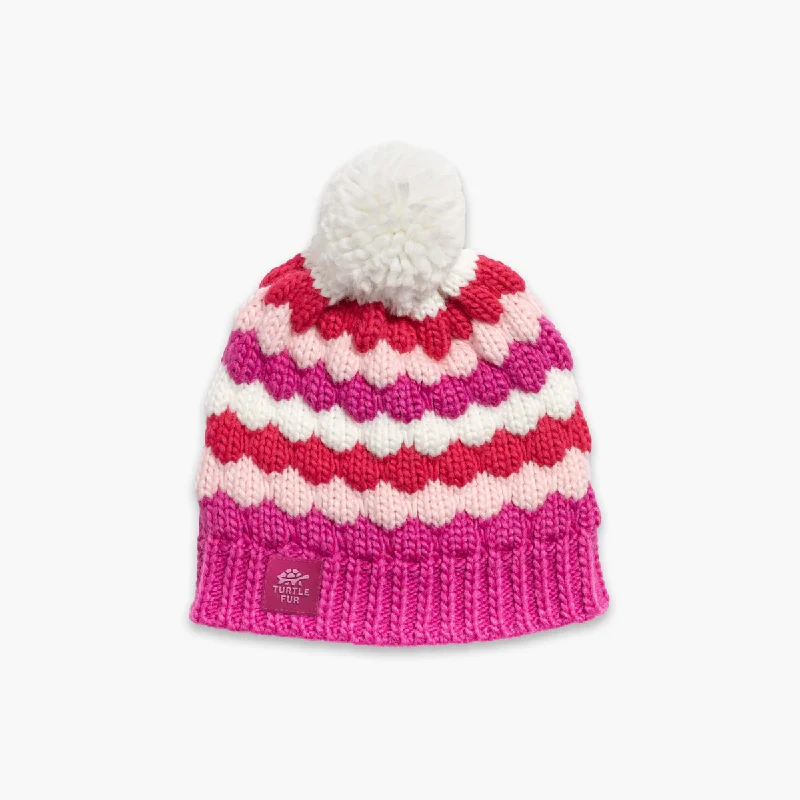 Camping hiking trail ripple-Kids' Acrylic Jocelyn Beanie - Pink