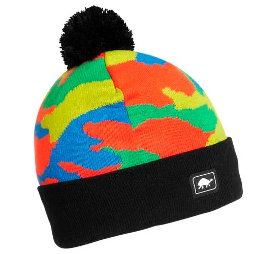 Camping hiking trail area-Kids' BDU Pom Beanie - Black