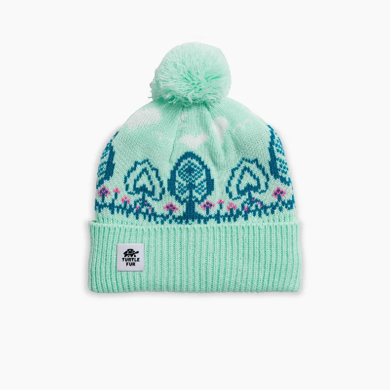 Camping hiking outdoor bloom-Kids' Tree Lover Pom Beanie - Mint