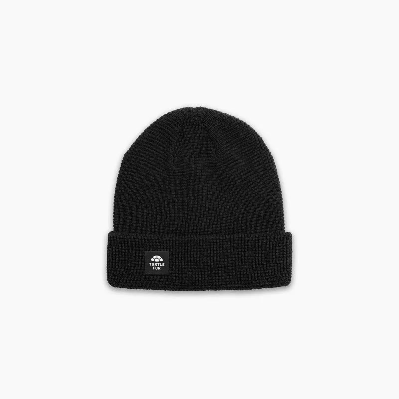 Camping hiking trail patch-Merino Wool Homer Watch Cap - Black